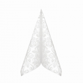 Ubrousky AIRLAID - PREMIUM  “dekor R”  40 x 40 cm -  bílé