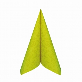 Ubrousky AIRLAID - PREMIUM  “dekor R”  40 x 40 cm -  žlutozelené