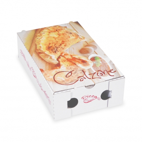 Krabice na pizzu CALZONE z vlnité lepenky (PAP)  27 x 16,5 x 7,5 cm