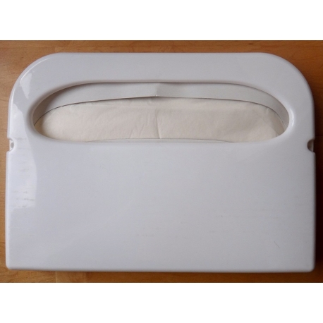 Zásobník na papírová WC sedátka - bílý plastový