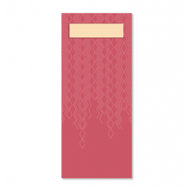 Papírová kapsička na příbory TORK, burgundy s krémovým 2*vrs. ubrouskem (á100ks)