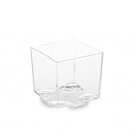 Fingerfood miska hranatá, čirá 65 ml (PS)  4,4 x 4,4 x 4,3 cm