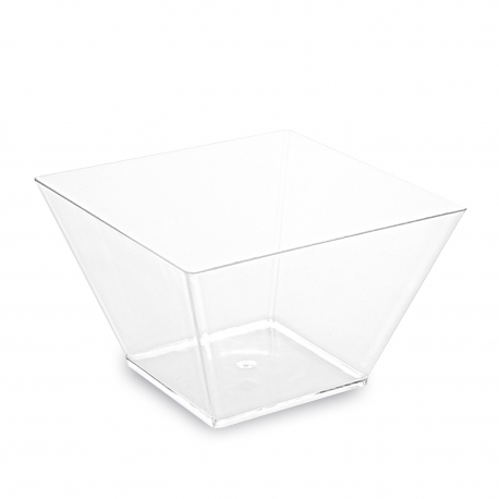 Fingerfood kelímek hranatý, čirý 500 ml (PS)  11 x 11 x 7 cm