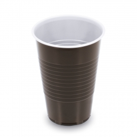 Kávový kelímek hnědo-bíl 0,2 l  (PP)  Ø 70 mm