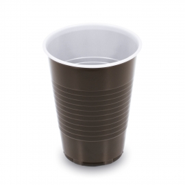 Kávový kelímek hnědo-bíl  0,18 l  (PP)  Ø 70 mm