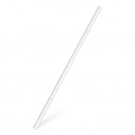 Slámka papírová JUMBO, BÍLÁ 25cm, Ø 8mm