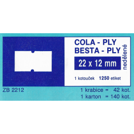 Etikety COLA-PLY 22 x 12 bílé
