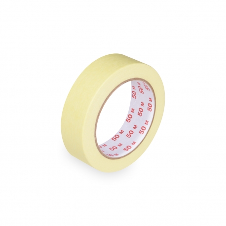 Lepící páska krepová, žlutá 50 m x 30 mm