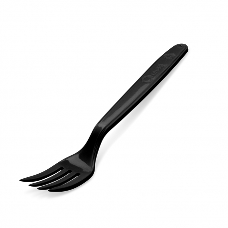 Vidlička plastová černá (PP) 18,5 cm - opakovaně použitelná