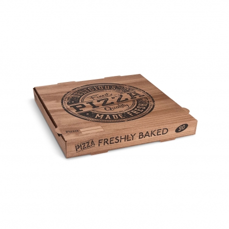 Krabice na pizzu z vlnité lepenky  (PAP) 30 x 30 x 4 cm - KRAFT